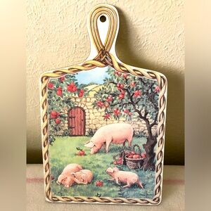 Very Collectible Chopping board Wilscombe Melamine pigs and apples Farm Scene